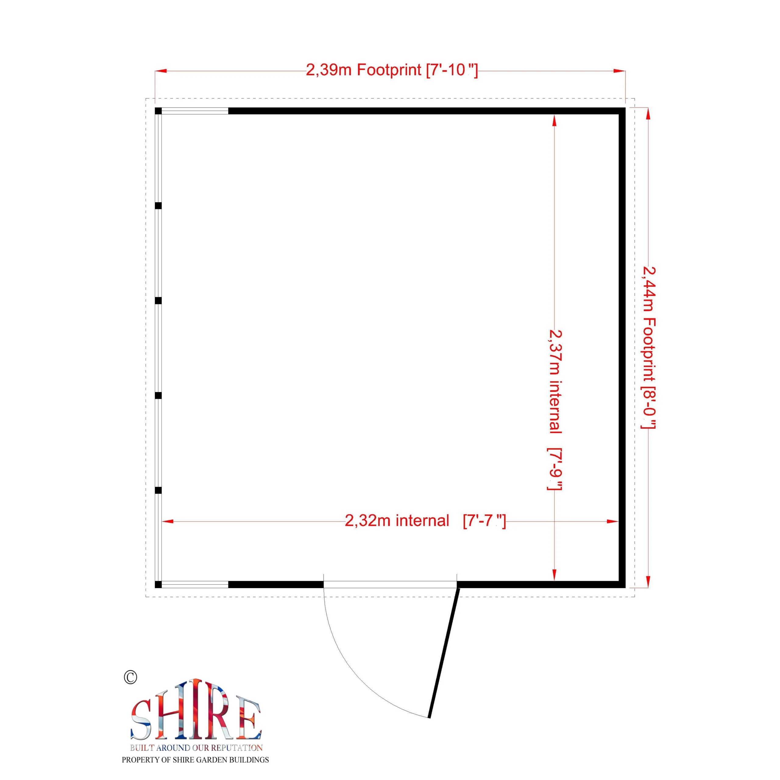 Shire Sun 8x8 Glass Pent Shiplap Wooden Summer House - Base Not Included 12 Shire Sun 8x8 Glass Pent Shiplap Wooden Summer House - Base Not Included - Image 10