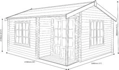 Shire Twyford 14x17 Toughened Glass Apex Tongue & Groove Wooden Cabin - Base Not Included -Gardens and Outdoor shire twyford 14x17 toughened glass apex tongue groove wooden cabin base not included5019804036141 01t