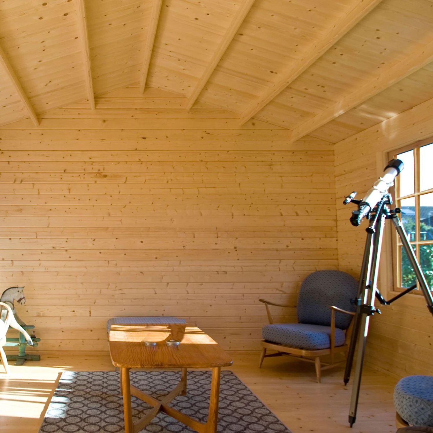 Shire Twyford 16x17 Toughened Glass Apex Tongue & Groove Wooden Cabin - Base Not Included 9 Shire Twyford 16x17 Toughened Glass Apex Tongue & Groove Wooden Cabin - Base Not Included - Image 7