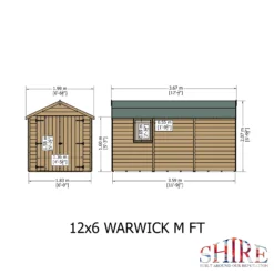 Shire Warwick 12x6 Ft Apex Shiplap Wooden Shed With Floor -Gardens and Outdoor shire warwick 12x6 ft apex shiplap wooden shed with floor5019804126903 03t bq
