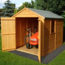 Shire Warwick 8x6 Ft Apex Shiplap Wooden Shed With Floor (Base Included) -Gardens and Outdoor shire warwick 8x6 ft apex shiplap wooden shed with floor base included 5019804789528 01i bq