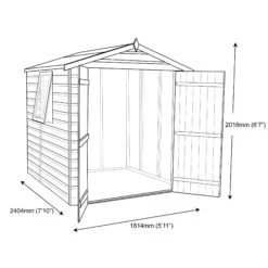 Shire Warwick 8x6 Ft Apex Shiplap Wooden Shed With Floor (Base Included) -Gardens and Outdoor shire warwick 8x6 ft apex shiplap wooden shed with floor base included 5019804789528 03t