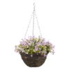 Smart Garden Pansy Artificial Lilac & Green Round Plastic Hanging Basket, 25cm -Gardens and Outdoor smart garden pansy artificial lilac green round plastic hanging basket 25cm5050642019194 02c bq