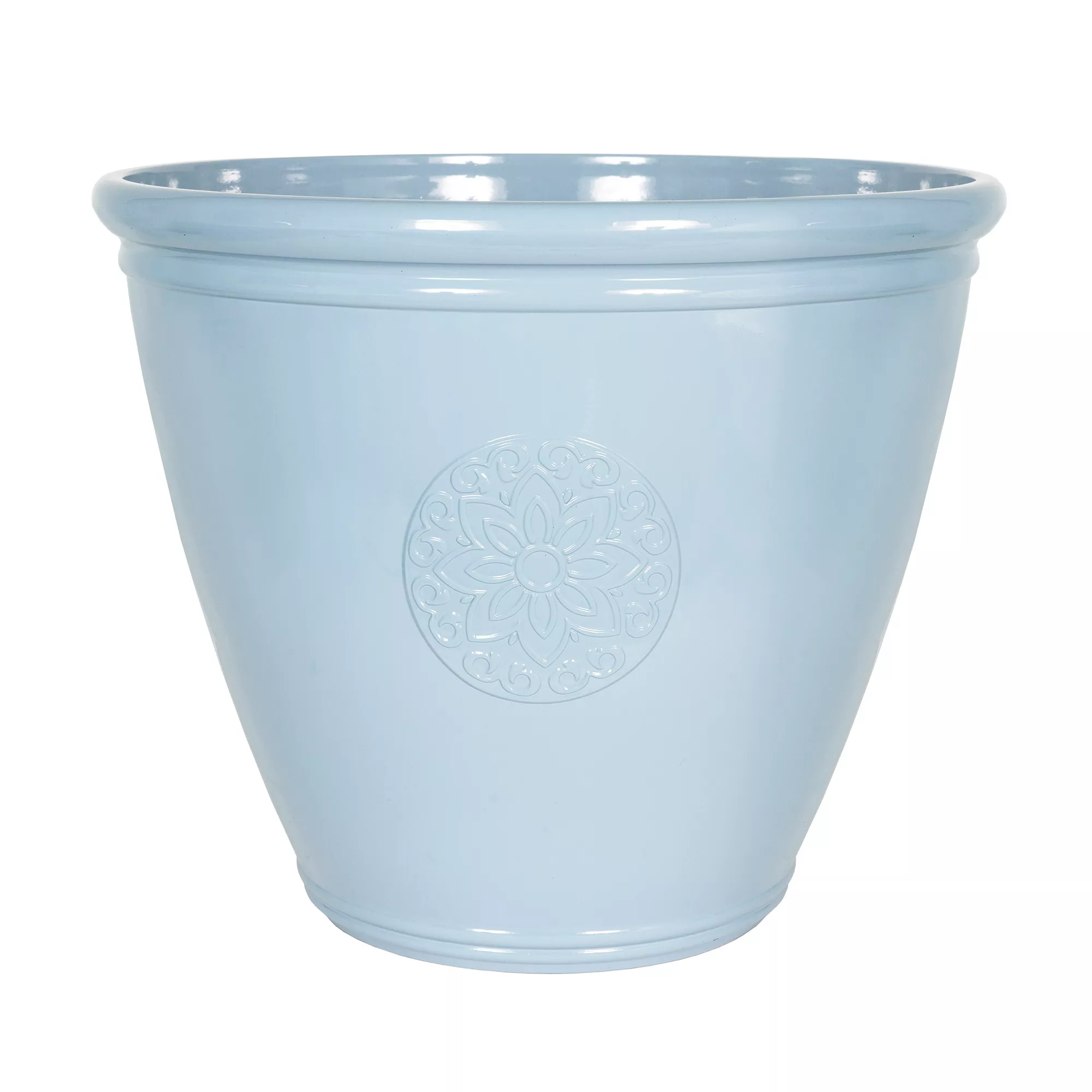 Southern Patio Sullivan Blue Polypropylene (PP) & Polystyrene (PS) Motif Emblem Round Plant Pot (Dia)40.2cm 3 Southern Patio Sullivan Blue Polypropylene (PP) & Polystyrene (PS) Motif Emblem Round Plant Pot (Dia)40.2cm