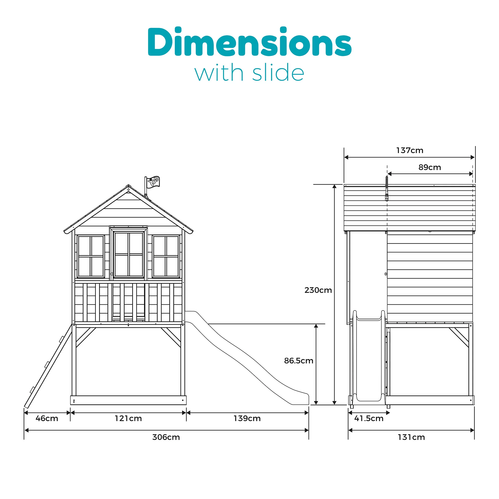 TP Toys 7.5x5 Hill Top Timber Tower Slide Playhouse Assembly Required 8 TP Toys 7.5x5 Hill Top Timber Tower Slide Playhouse Assembly Required - Image 6