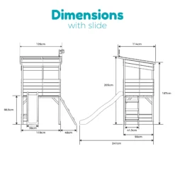 TP Toys 8x7 Tree Top Timber Tower Slide Playhouse Assembly Required -Gardens and Outdoor tp toys 8x7 tree top timber tower slide playhouse assembly required5021854803543 02t bq
