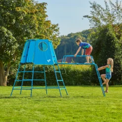 TP Toys Explorer Blue Metal Climbing Frame With Jungle Run -Gardens and Outdoor tp toys explorer blue metal climbing frame with jungle run5021854908521 03i bq