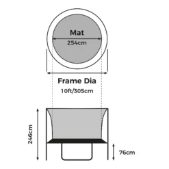 TP Toys Genius Black & Blue 10 Ft Trampoline -Gardens and Outdoor tp toys genius black blue 10 ft trampoline5021854902116 01t bq