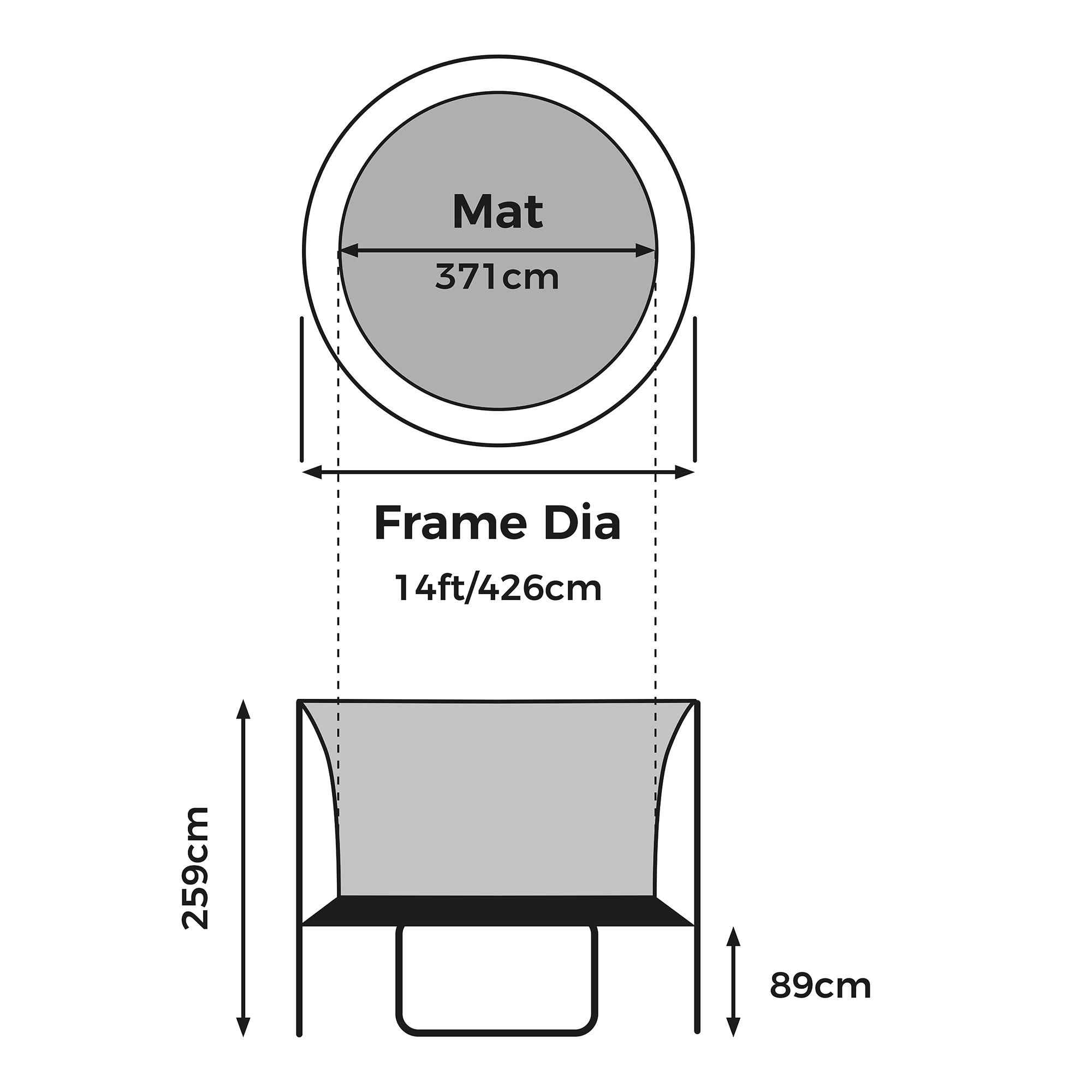 TP Toys Genius Black & Blue 14 Ft Trampoline 8 TP Toys Genius Black & Blue 14 Ft Trampoline - Image 6