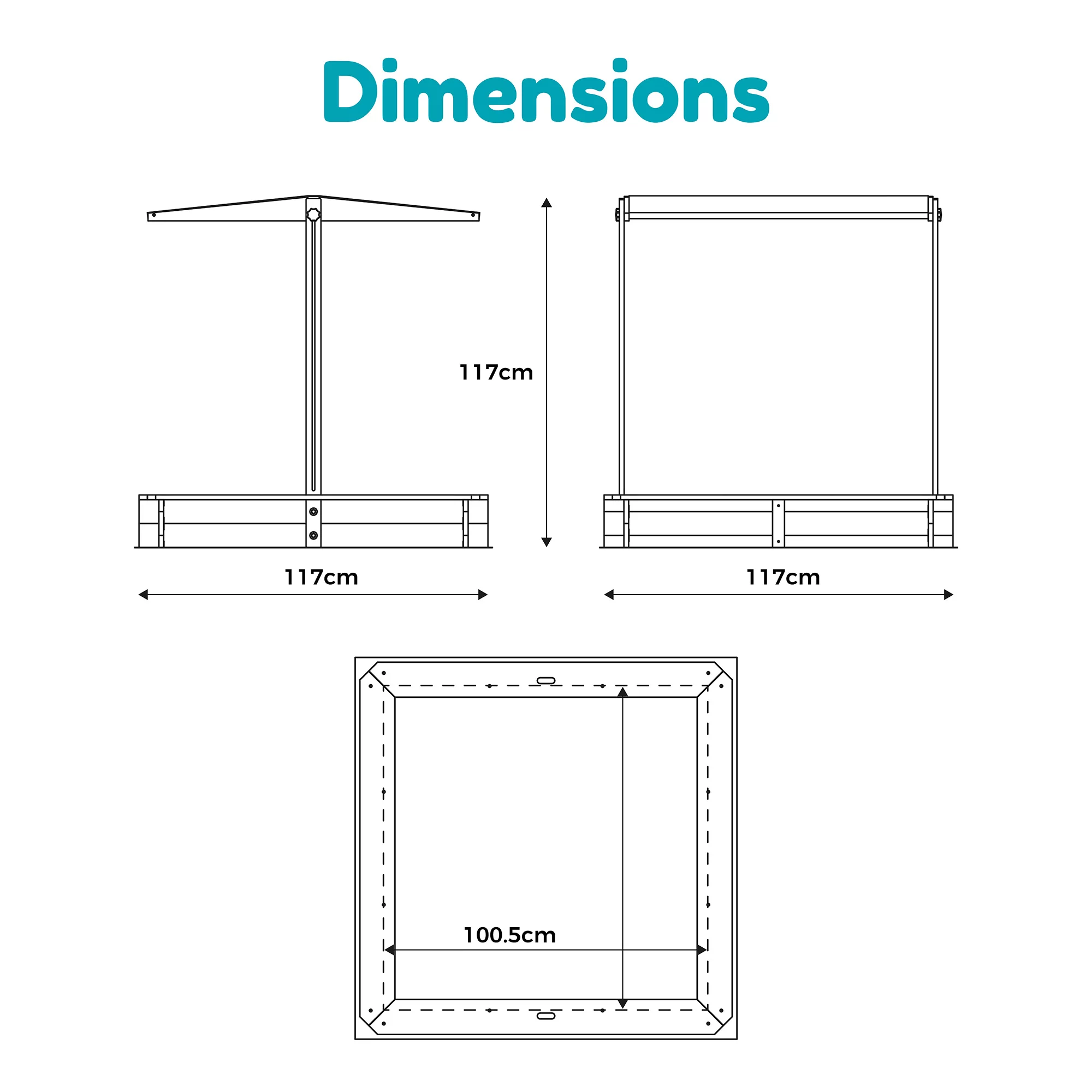 TP Toys Timber Rectangular Sand Pit With Canopy 9 TP Toys Timber Rectangular Sand Pit With Canopy - Image 7