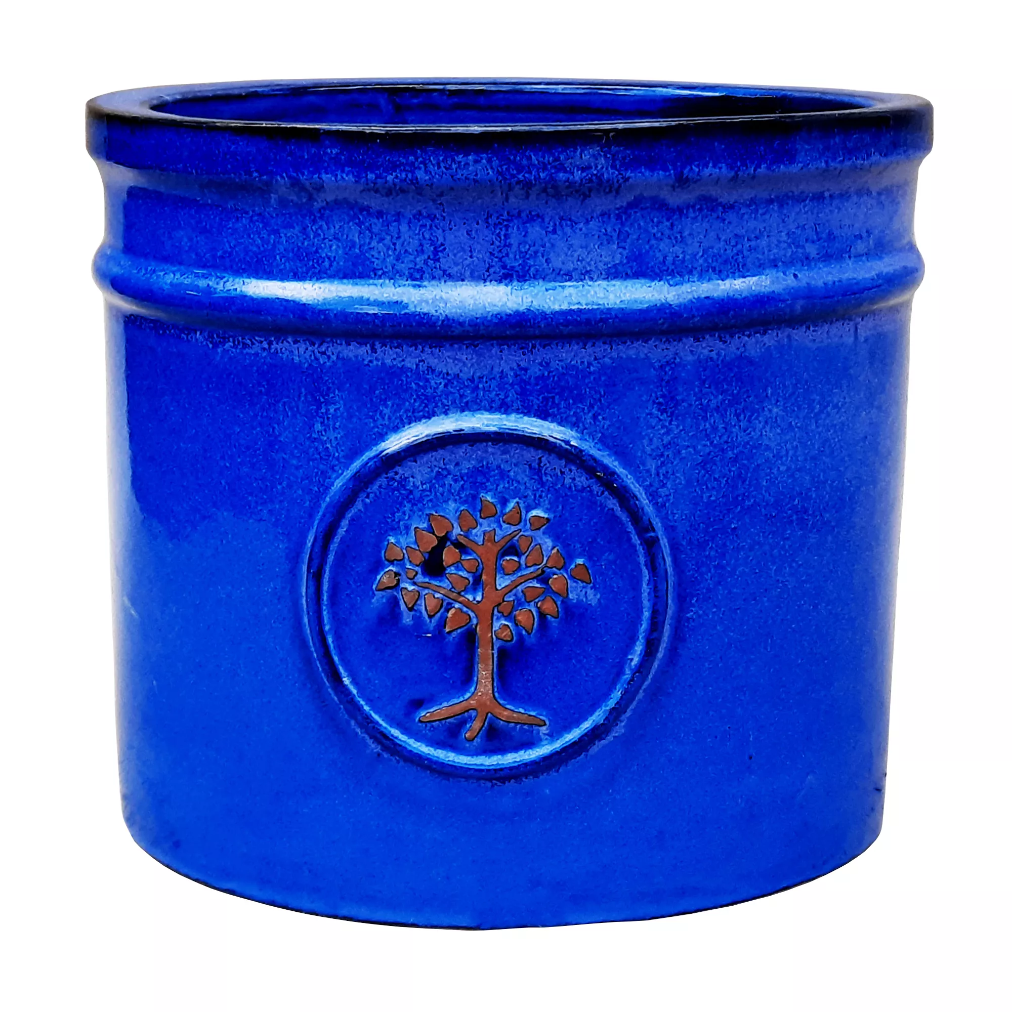 Verve Barcău Blue Ceramic Round Plant Pot (Dia)20cm 3 Verve Barcău Blue Ceramic Round Plant Pot (Dia)20cm