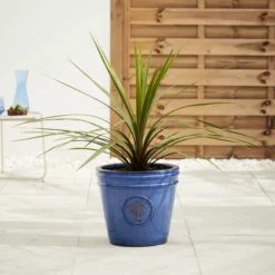Verve Barcău Blue Ceramic Round Plant Pot (Dia)32cm -Gardens and Outdoor verve barcau blue ceramic round plant pot dia 32cm5059340327792 01i
