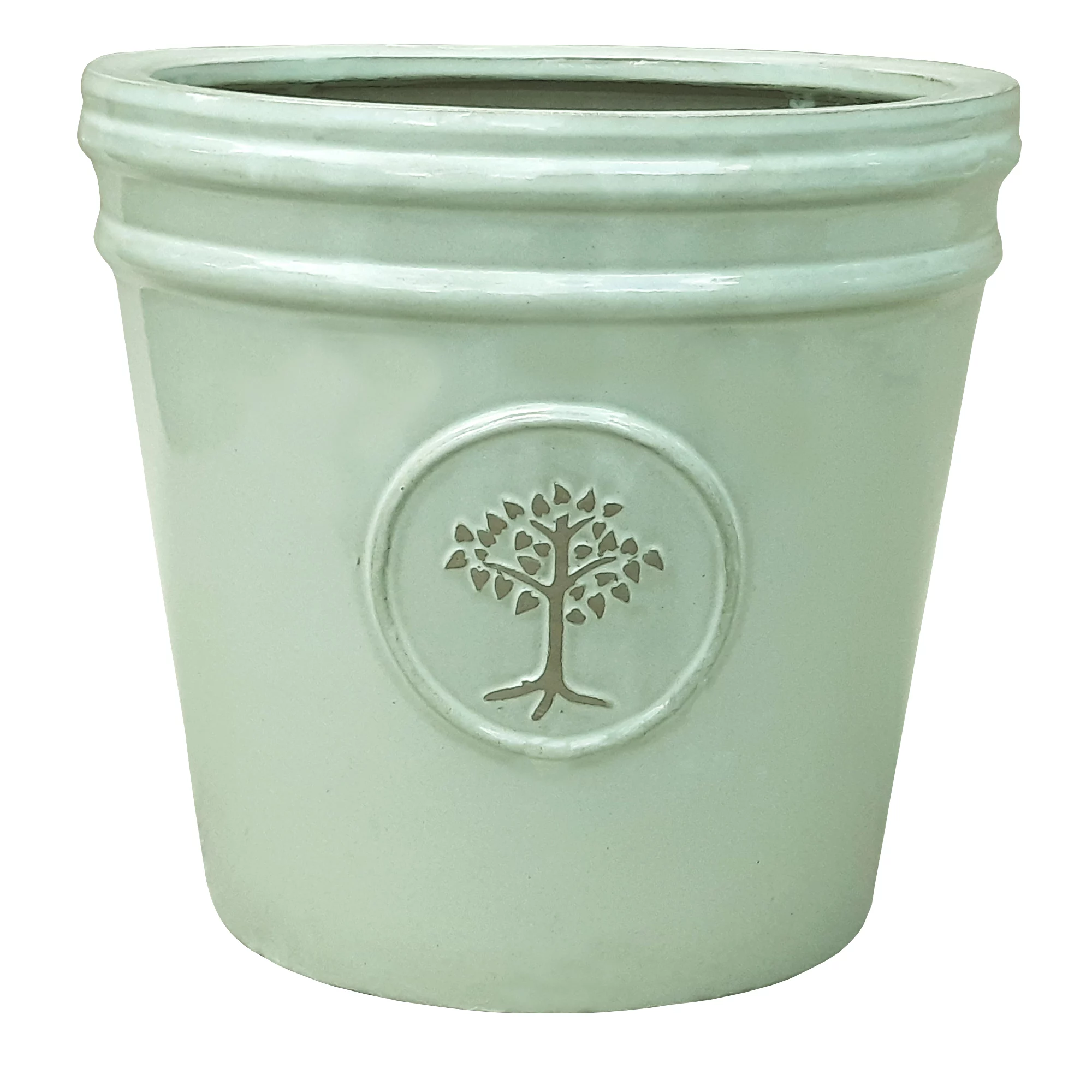 Verve Barcău Olive Ceramic Circular Plant Pot (Dia)32cm 3 Verve Barcău Olive Ceramic Circular Plant Pot (Dia)32cm