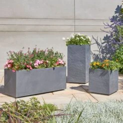 Verve Durdica Dark Grey Plastic Rectangular Trough -Gardens and Outdoor verve durdica dark grey plastic rectangular trough3663602700234 03bq