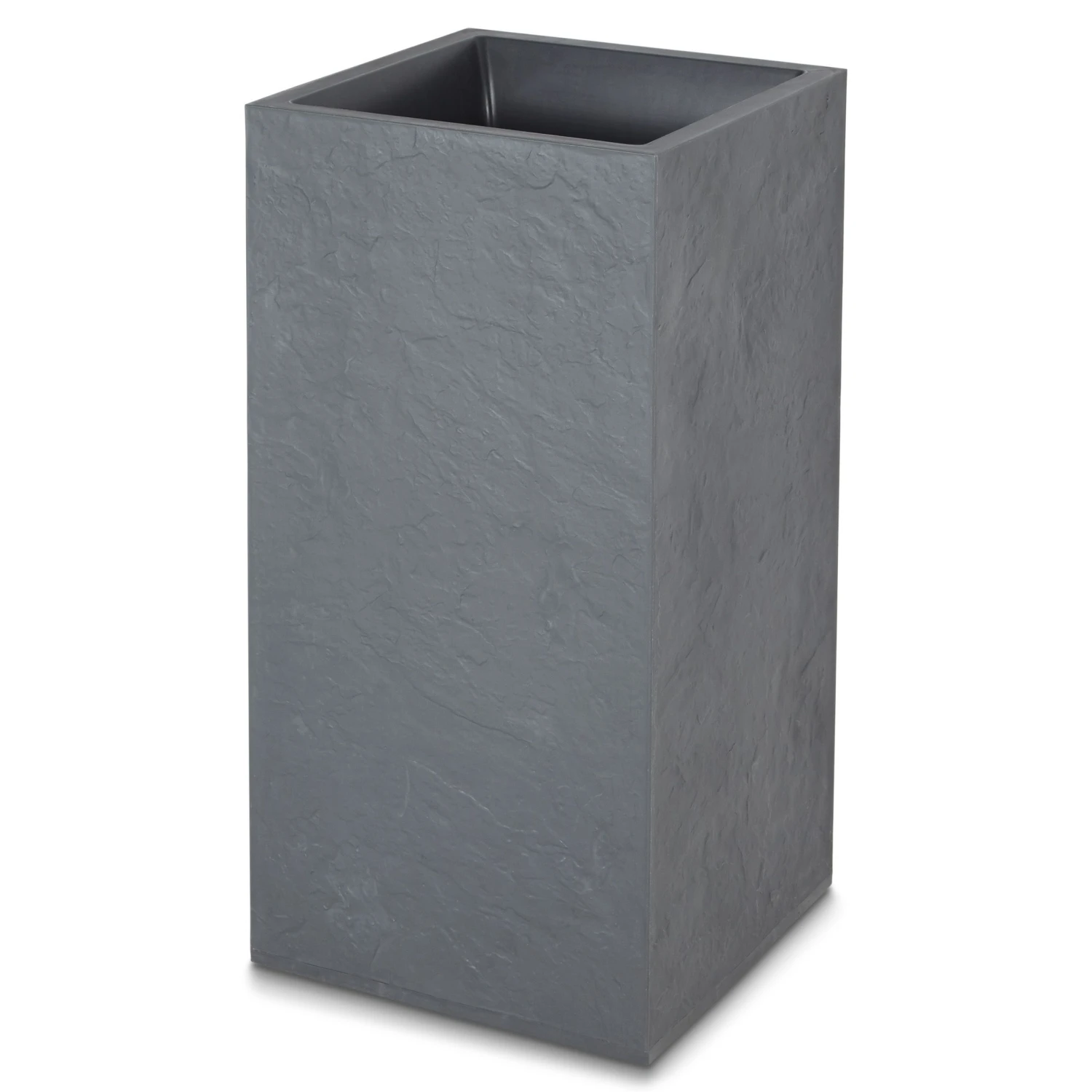 Verve Durdica Dark Grey Slate Effect Plastic Square Plant Pot (Dia)40cm 3 Verve Durdica Dark Grey Slate Effect Plastic Square Plant Pot (Dia)40cm