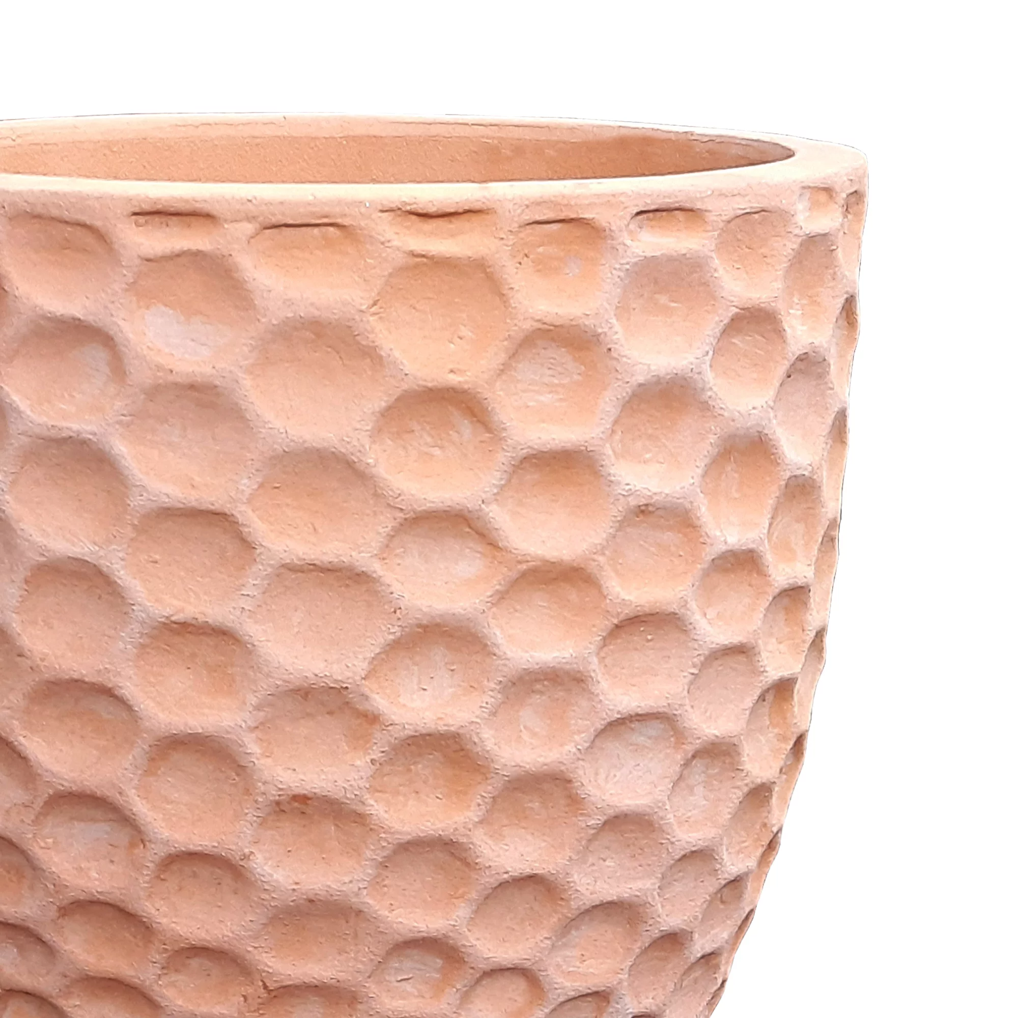 Verve Gudenå Natural Terracotta Honeycomb Circular Plant Pot (Dia)42cm 4 Verve Gudenå Natural Terracotta Honeycomb Circular Plant Pot (Dia)42cm - Image 2