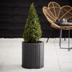 Verve Iraklia Grey Polyethylene (PE) Round Plant Pot (Dia)35cm -Gardens and Outdoor verve iraklia grey polyethylene pe round plant pot dia 35cm5059340327501 01i