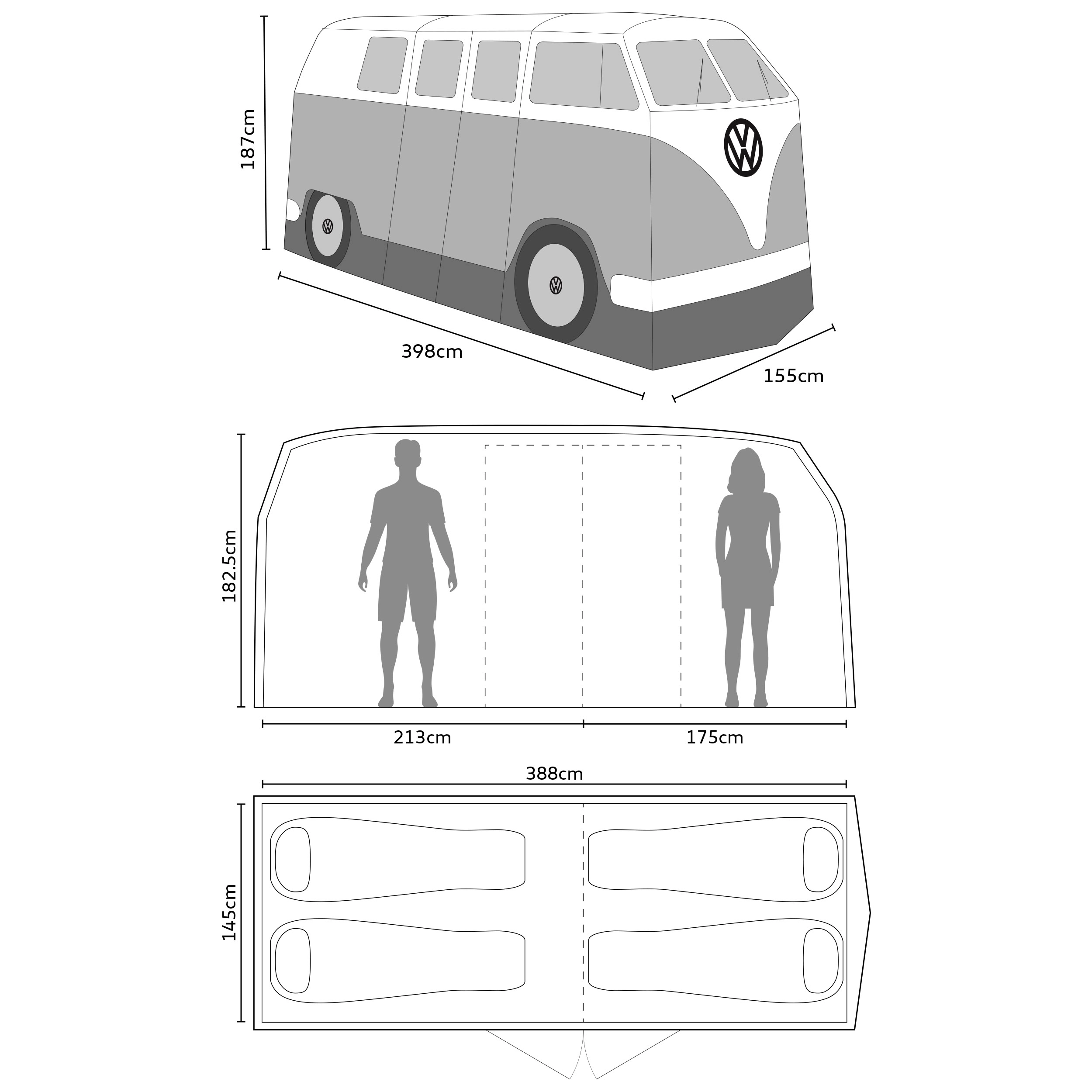 Volkswagen Blue Camper Van Quick Pitch Tent 10 Volkswagen Blue Camper Van Quick Pitch Tent - Image 8