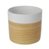White Clay Wood Effect Round Plant Pot (Dia)22.5cm -Gardens and Outdoor white clay wood effect round plant pot dia 22 5cm3663602441014 02c bq