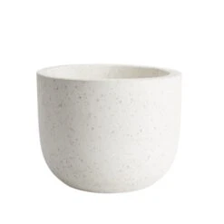White Speckled Round Plant Pot (Dia)21cm