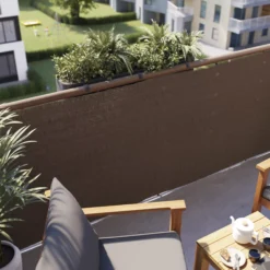 Woven Breeze Brown High-density Polyethylene (HDPE) & Woven Fibre Garden Screen (H)1m (W)3m -Gardens and Outdoor woven breeze brown high density polyethylene hdpe woven fibre garden screen h 1m w 3m5059340674476 01i